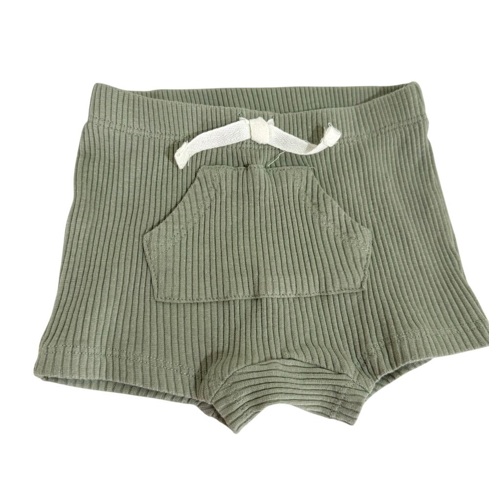Okie Dokie Green Ribbed Shorts Size 6 Months
